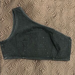 Zara Black One-Shoulder Crop Top